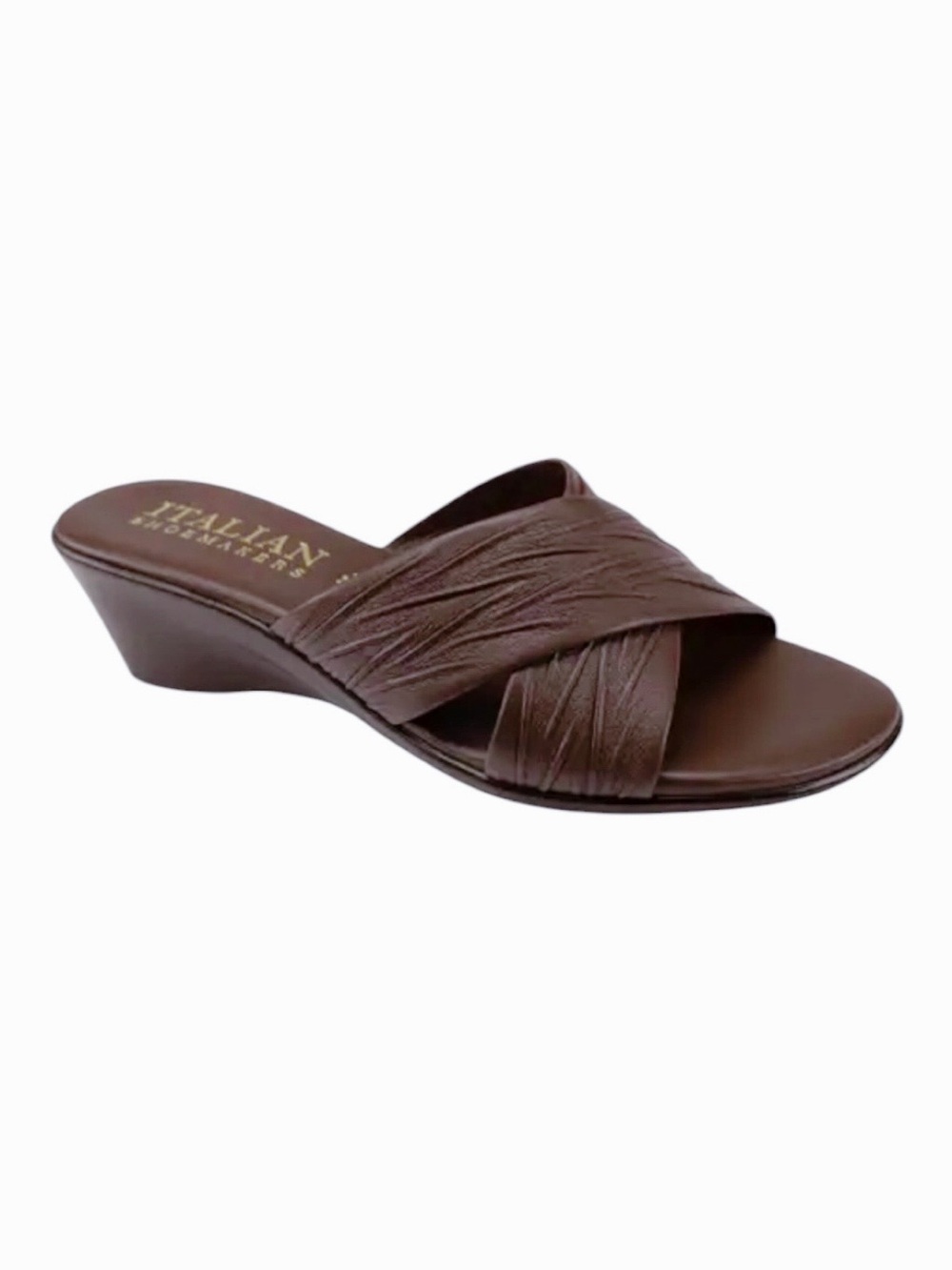 Italian Shoemakers Kenny Crisscross Straps Open-Toe Wedge Slide Sandal Women’s 8